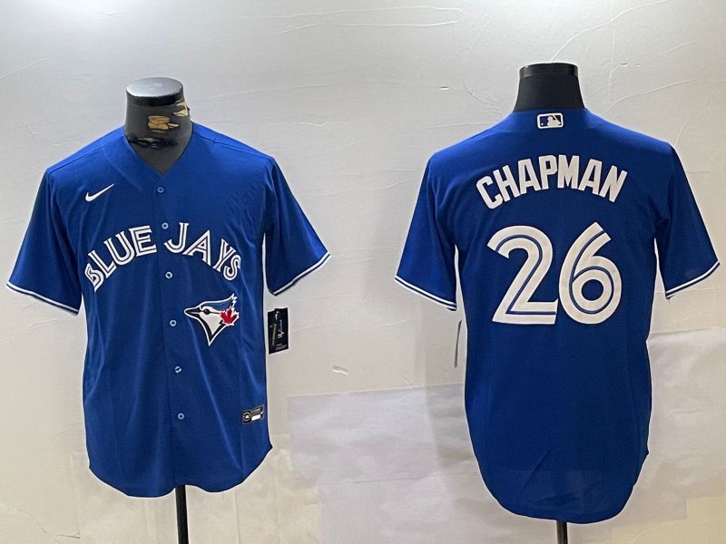 Men Toronto Blue Jays #26 Chapman Blue Game Nike 2024 MLB Jersey style 1